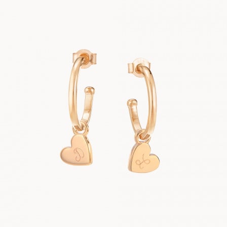 Boucles d'oreilles Coeur personnalisées plaqué or merci maman
