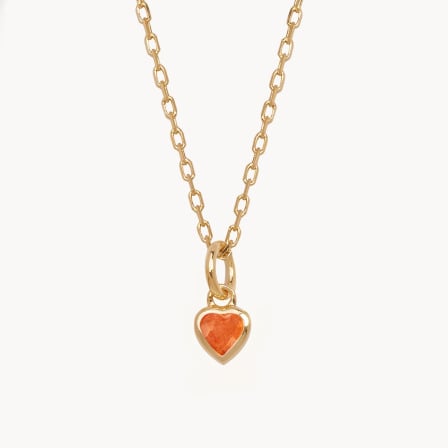 Personalised Heart Birthstone Necklace gold plated merci maman