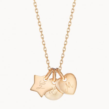 Personalised Initial Necklace gold plated merci maman
