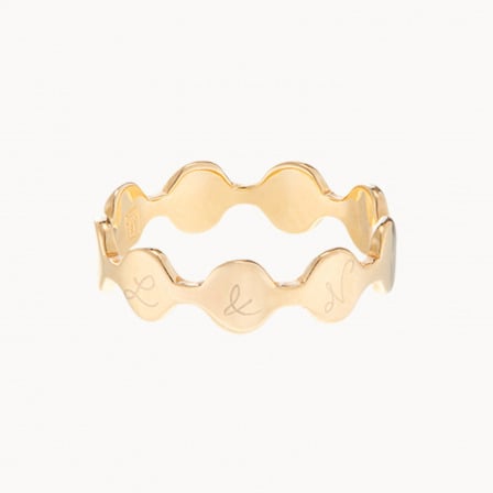 bague pastille initiale personnalisée plaqué or merci maman