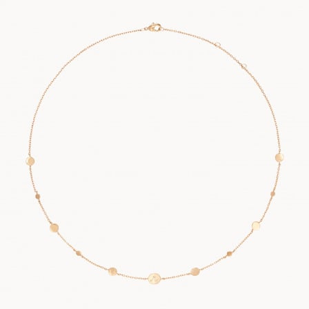 Collar personalizado con inicial Medalla baño oro merci maman