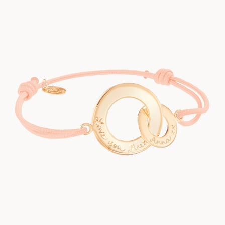 Personalisiertes Armband verschlungenen Ringen vergoldet merci maman