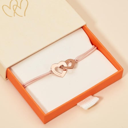 Personalisiertes Armband mit verschlungenen Herzen merci maman