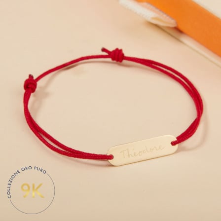 Bracciale personalizzato Mini Identity in oro a 9 carati merci maman