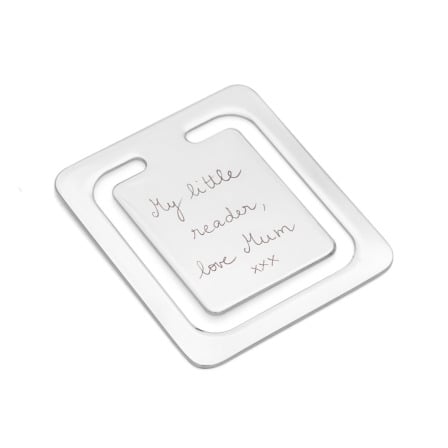 Personalisierter Lesezeichen-Clip aus Edelstahl merci maman