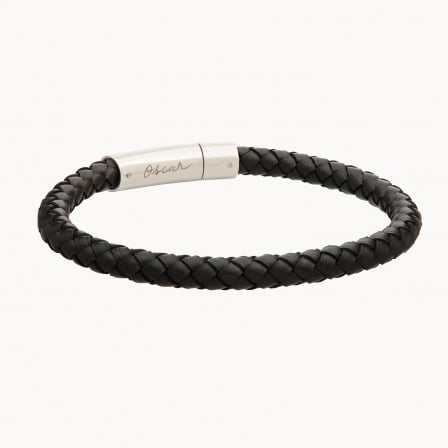 Men's Personalised Large Leather Bracelet merci maman