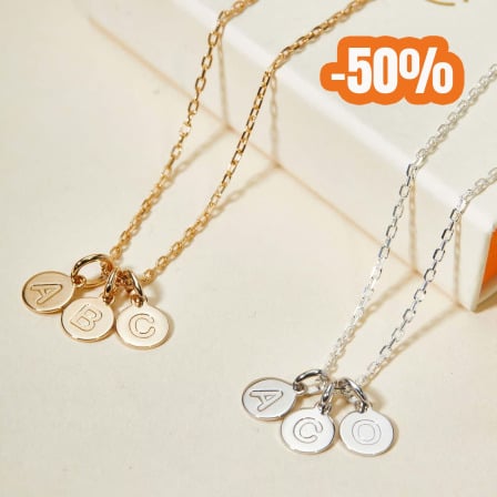 Personalised Letter Pendant Necklace gold plated merci maman