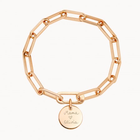 Pulsera personalizada Love Links baño oro merci maman