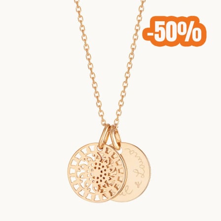 Personalised Mandala Necklace gold plated merci maman
