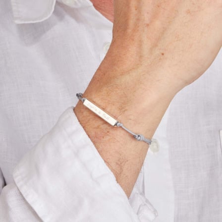 Bracelet personnalisé Horizon pour homme argent merci maman