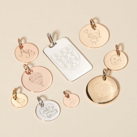 Your tattoo - Personalised Charm gold plated merci maman