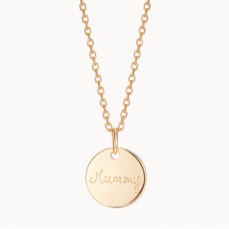 Collar con medalla personalizada baño oro merci maman