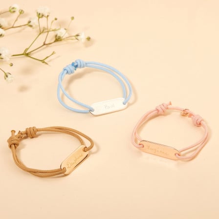 Bracelet personnalisé Mini Identity plaqué or merci maman