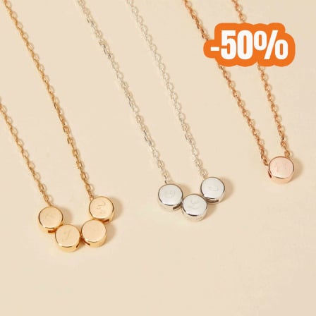 Personalised Mini Bubble Necklace gold plated merci maman