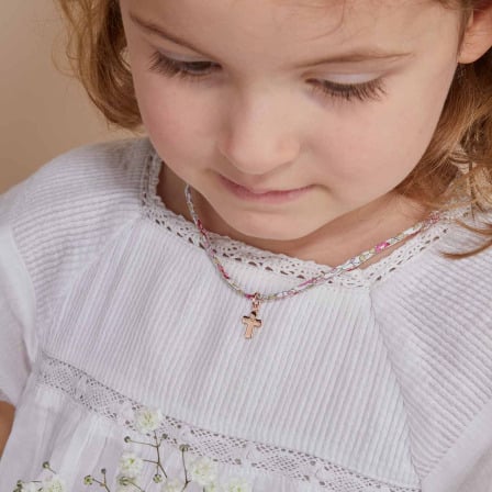 Personalised Mini Christening or Communion Liberty Necklace Merci Maman