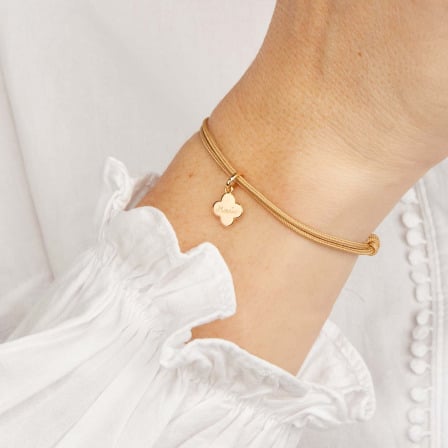 Bracelet personnalisé Mini Croix Romane Plaqué Or Merci Maman