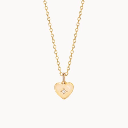 Collana personalizzata con stella in cristallo su cuore | Merci Maman
