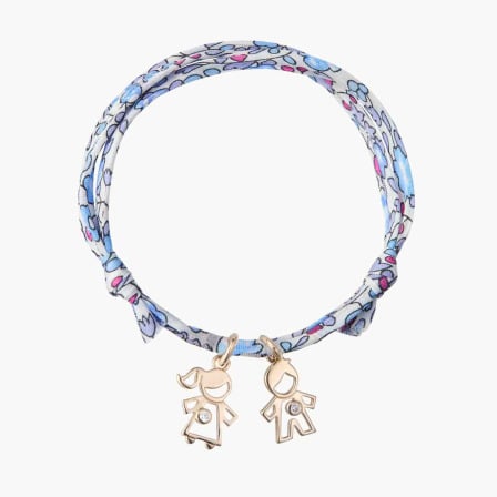 Mini pulsera de cristal Familia Liberty baño de oro merci maman