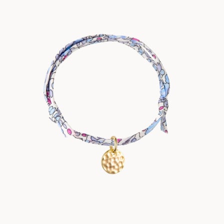 Bracelet personnalisé Liberty Mini Disque Martelé Merci Maman