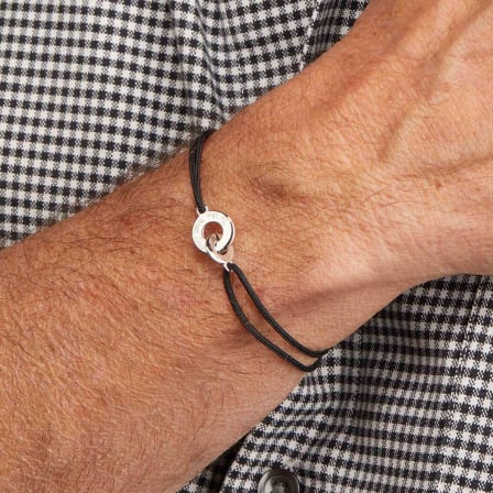 Men's Personalised Mini Intertwined Bracelet Merci Maman