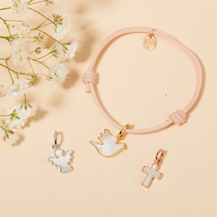 Bracciale personalizzato per Battesimo o Comunione Madreperla Mini merci maman