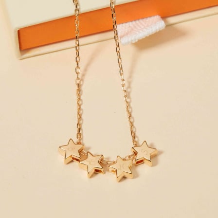 Personalised Mini Star Initial Necklace gold plated merci maman