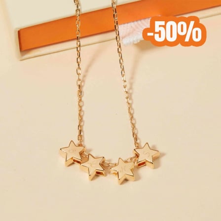 Personalised Mini Star Initial Necklace gold plated merci maman