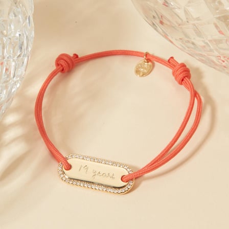 Personalised Mini Identity Crystal Bracelet Merci Maman