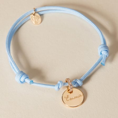 Personalisiertes Kristall Namensarmband Vergoldet Merci Maman