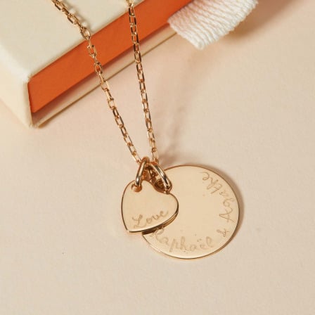 personalised love necklace gold plated merci maman