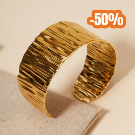 Molten Cuff in Golden Stainless Steel merci maman
