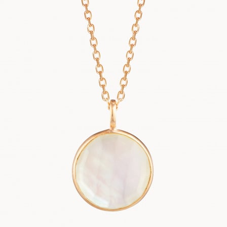collier personnalisé en nacre plaque or merci maman