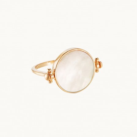 personalised mother of pear spinning ring gold plated merci maman