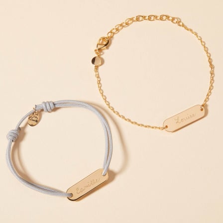 Duo de Bracelets personnalisés Indentity Maman & Enfant merci maman