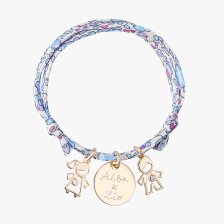 Bracciale personalizzato Mamma Liberty cristallo placcato in oro merci maman