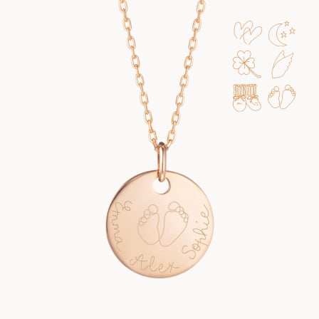 Personalised Illustration Necklace gold plated merci maman
