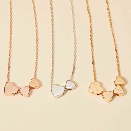 Personalised My Family Heart Necklace gold plated merci maman