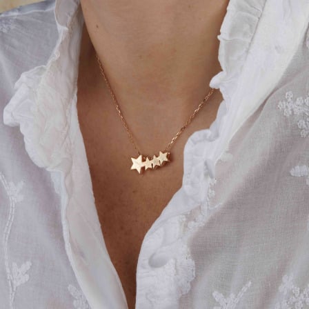 Personalised My Family Star Necklace gold plated merci maman