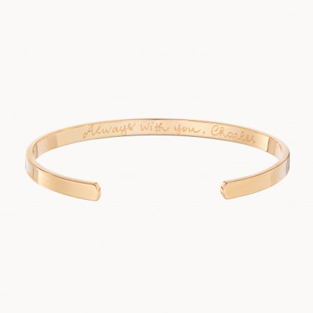 Brazalete abierto personalizado baño oro merci maman
