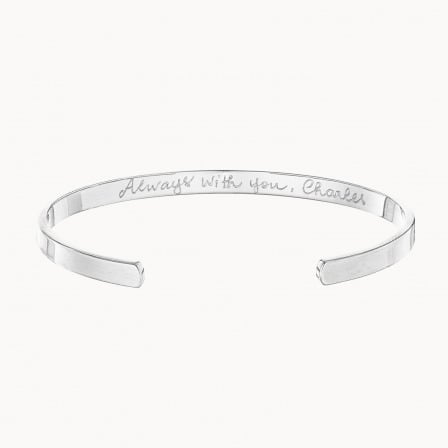 men's personalised open bangle sterling silver merci maman