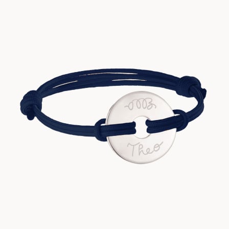 Men's Personalised Open Disc Bracelet sterling silver merci maman