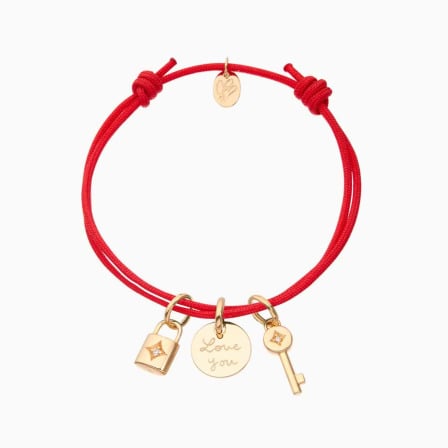 Personalised Padlock & Key Bracelet Merci Maman