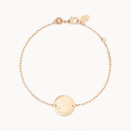 Bracelet personnalisé Pastille Marraine plaqué or merci maman
