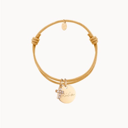 Personalised Mini Pavé Crystal Cross Bracelet Merci Maman