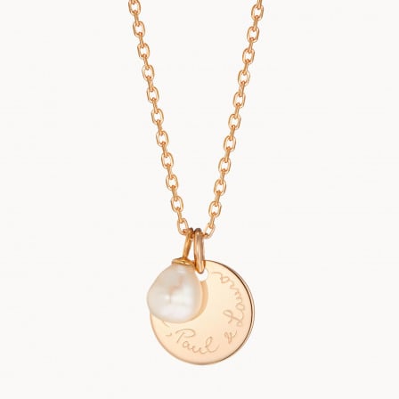Collana personalizzata con perla a goccia placcato oro merci maman