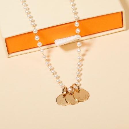 Personalised Pearl Name Necklace Gold Plated