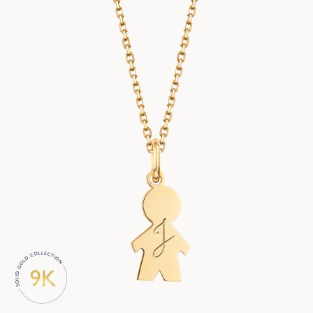 Personalised 9 Carat Gold Boy Necklace merci maman