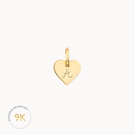 Personalisiertes 375er Gold Mini Herz Anhänger merci maman