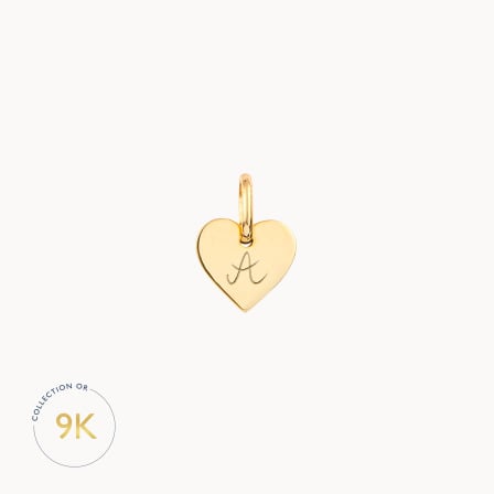 Charm personnalisé Mini Coeur en Or 9 carats merci maman