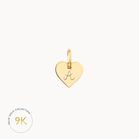 Personalised 9 Carat Gold Mini Heart Charm merci maman